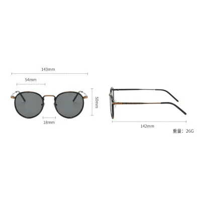 HONG KONG STYLE RETRO SMALL ROUND FRAME SUNGLASS GB-1043S